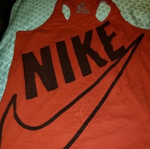 Red womens nike work out tank top